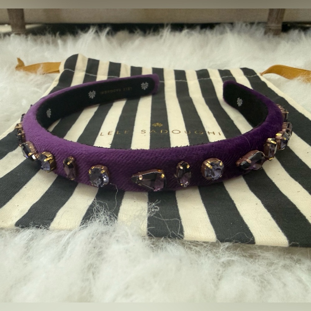 Lele Sadoughi Mixed Crystal Velvet Headband - Birthstone Collection